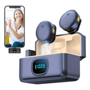 Microfone de lapela wireless para iphone e android sem fio anti ruído