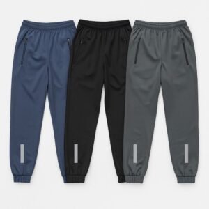 Kit calça 3 peças jogger dry fit academia masculina adulta com bolso zíper flanelada