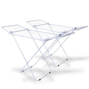 Varal dobrável de chão com abas | super leve, resistente e não enferruja pintura eletrostática