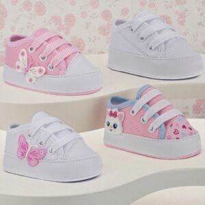 Sapatinho rn bebe menina n° 0 ao 18 infantil leve macio marca ginha store.
