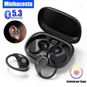 Fones de ouvido bluetooth 5.3 sem fio com controle toque tecnologia condução óssea original b8