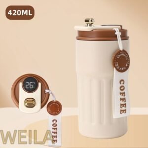 Copo térmico digital com sensor de temperatura 420ml