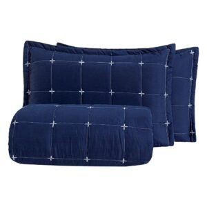 Cobre leito colcha lisboa bordado dupla face king 3 peças