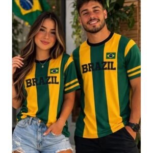 Conjunto casal copa do mundo/ kit 2 blusa brasil