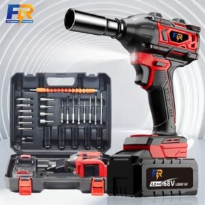 Chave de impacto elétrica sem fio com 68v bateria motor brushless kit completo acessórios