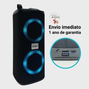 Caixa de som bluetooh pendrive radio led luz bateria otima envio imediato