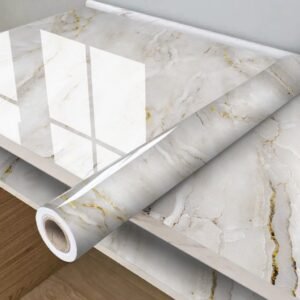 Papel parede mármore dourado para cozinha impermeável resistente a altas temperatura