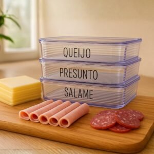 Porta frios hermético duplo triplo unitário com tampa pote mantimentos