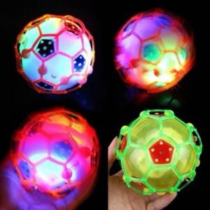 Bola maluca colorida musical com luz brinquedo infantil treme pula