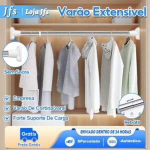 Varão de secagem roupas ajustável, cortina sem perfuração, banheiro ajustável