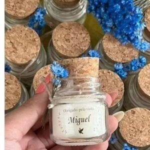 Kit mini vela aromática vegana lembrancinha personalizada batizado/casamento /chá de bebê,batizado 10/15/20/30/40/50