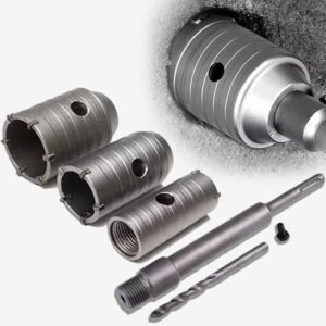 Kit 6 peças serra copo 30/40/50mm concreto sds plus c/haste para martelete e furadeira em alvenaria