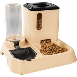 Comedouro e bebedouro pet automático premium para cães gatos com pá porta petiscos