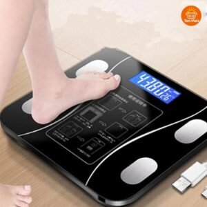 Balança corporal profissional de alta tecnologia com bioimpedância bluetooth capacidade 180 kg e pilhas fornecidas