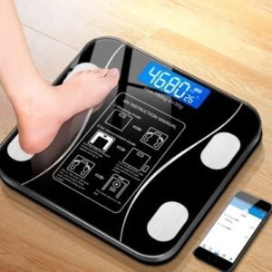 Balança digital inteligente bioimpedância alta precisão 140kg preta corporal