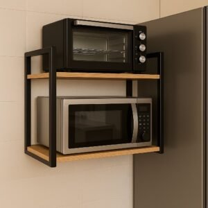 Suporte para microondas forno eletrico air frier impressora prateleira de parede nicho multiuso