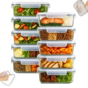 Kit pote marmita vidro 640ml yab hermético tampa vedada alimentos freezer borossilicato