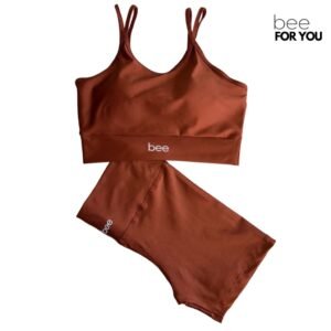 Roupa de academia feminina fitness treino conjunto short top cós alto premium