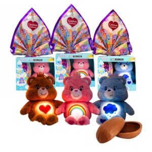 Ovo de páscoa ursinhos carinhosos cacau show 170g + pelúcia com led – presente infantil