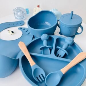 Kit 6 peças talheres de silicone para bebês e crianças refeição