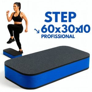 Step de academia em eva 60x30x10cm para treino funcional, exercícios aeróbicos, crossfit, musculação e fisioterapia azul