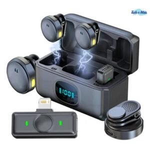 Microfone sem fio para smartphone com cancelamento de ruído - iphone/android type-c (ideal vídeos, tiktok e vlogs)