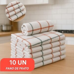 Kit panos de copa pano prato xadrez para cozinha - 41x65cm gigantes