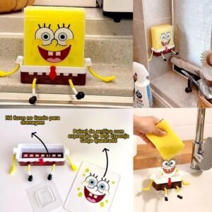 Porta esponja bob divertido – ideal para cozinha e banheiro