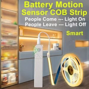 Luz de tira led cob 5v com sensor movimento pir bateria caixa interruptor luzes fita flexíveis 320leds/m corda