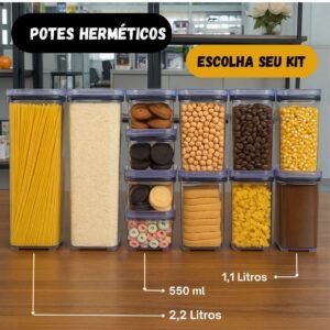 Escolha seu potes herméticos para mantimentos de cozinha alimentos armário acrílico plástico new - plastutti moderno!!