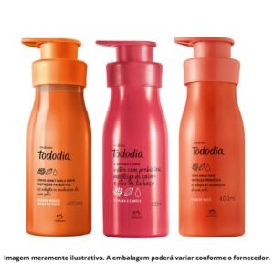 Kit com 3 cremes hidratantes natura tododia – 400ml cada