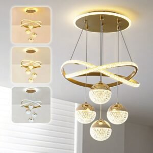 3 cores 110v-220v lustre de teto led para sala jantar e estar romântico luxo escandinavo o16