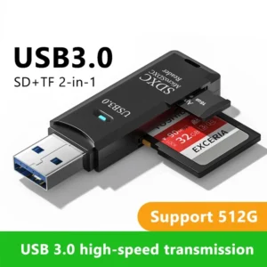 Micro leitor de cartão sd tf, 2 em 1, usb 3.0, alta velocidade, multi-cartão, adaptador, unidade flash, acessórios para laptop