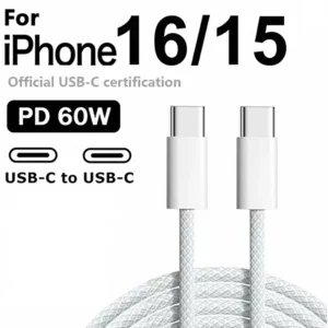Tipo c para carregamento rápido pd 60w 1m 2m cabo de data do telefone móvel iphone15 16 17 samsung huawei usb carregador