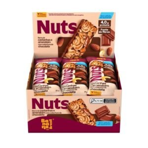 Barra de castanhas e chocolate nuts bar banana brasil 12x25g