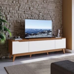Rack kappesberg 3 portas canela/branco 180cm