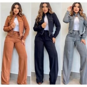 Conjunto ziper inverno pantalona