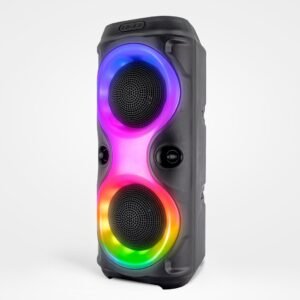 Caixa de som bluetooth portátil com led rgb fm usb tws 30w para praia, festa ou viagem