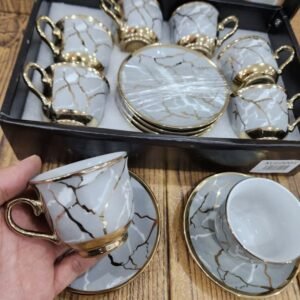 Xícara de café kit com 12 peças cerâmica em porcelana