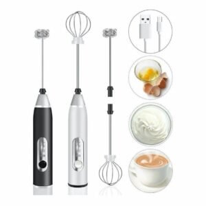 Batedor misturador mixer elétrico para bebidas leite café clara de ovo 2 em 1