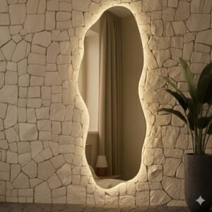 Espelho grande corpo inteiro com led para sala quarto organico