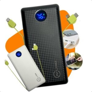 Carregador portátil turbo 20000mah power bank universal com indicador de bateria original