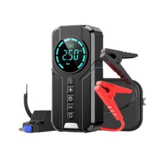 Bomba de ar portatil compressor inflator multi-função 4 em 1 powerbank 8kmah bateria calibrador carro auto pneu