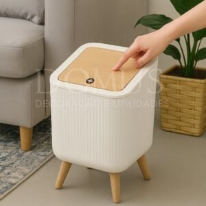 Lixeira tampa click dispenser integrado de sacos lixo banheiro lavabo cozinha escritório