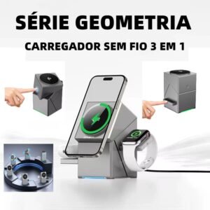 Estação de carregamento 3 em 1 carregue seu celular, relógio e fones ao mesmo tempo peining pei-ws27