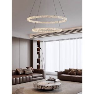 Luminária pendente circular glacier crack para sala de estar em estilo nórdico moderno 110-220v 3cors