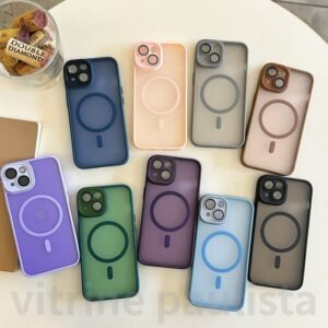 Capa magnética magsafe para iphone 11 12 13 14 15 16 17 air pro max 16e fosca antichoque proteção