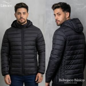 Jaqueta puffer bobojaco impermeável de frio intenso blusa masculina inverno com capuz removível