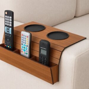 Esteira apoio de braço sofá mdf com porta copos e controle organizador bandeja flexível diversas cores