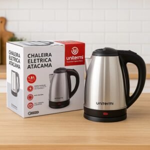 Chaleira elétrica 1,8 litros inox ideal para chá, café e chimarrão